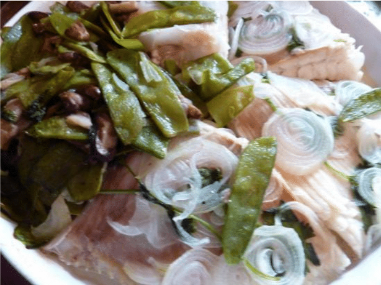 Ailes de raie aux pois gourmands