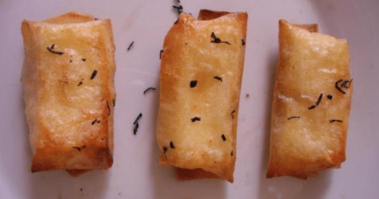 Croustillant de camembert au thé noir