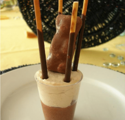 Verrine cage aux mikados