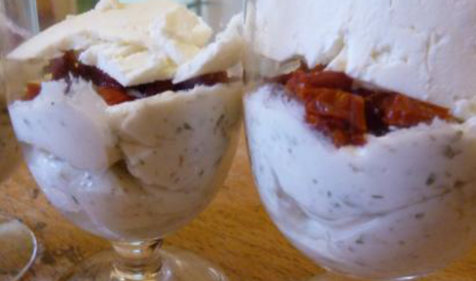 Verrine chèvre tomate