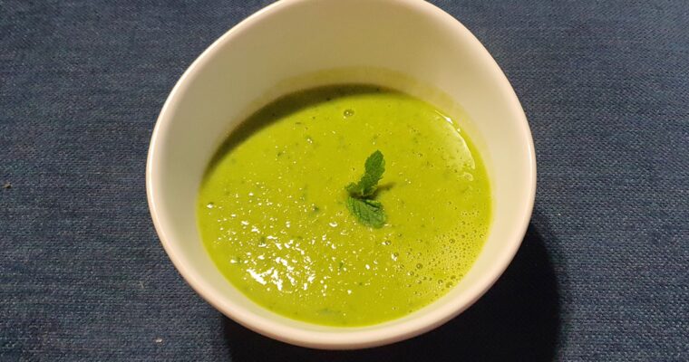 Soupe petits pois menthe